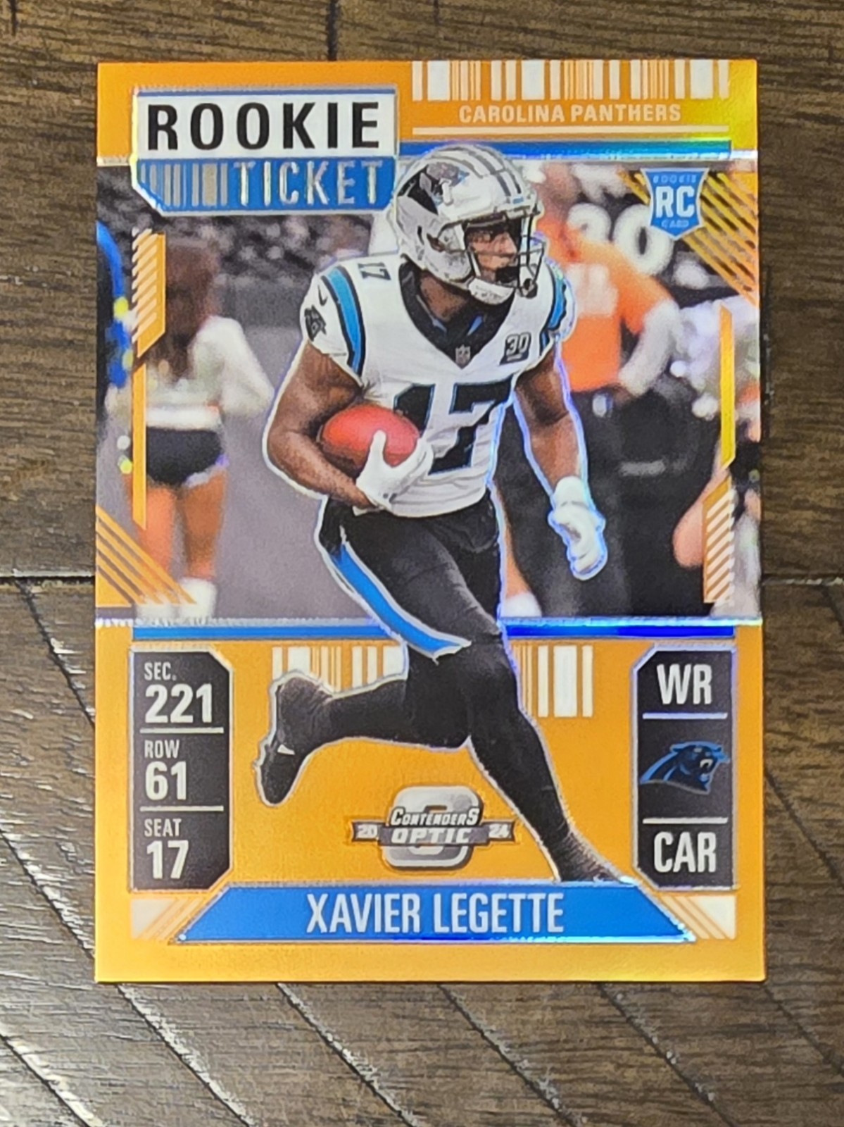 2024 PANINI CONTENDERS OPTIC #99 XAVIER LEGETTE ORANGE ROOKIE TICKET /75