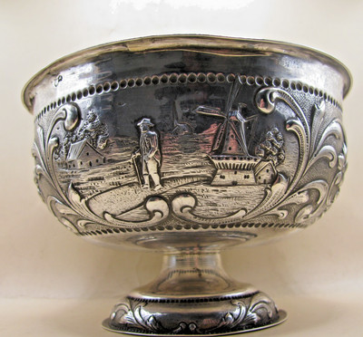 London Import 1903 Sterling Silber Fußschale - Continental Hallmarks