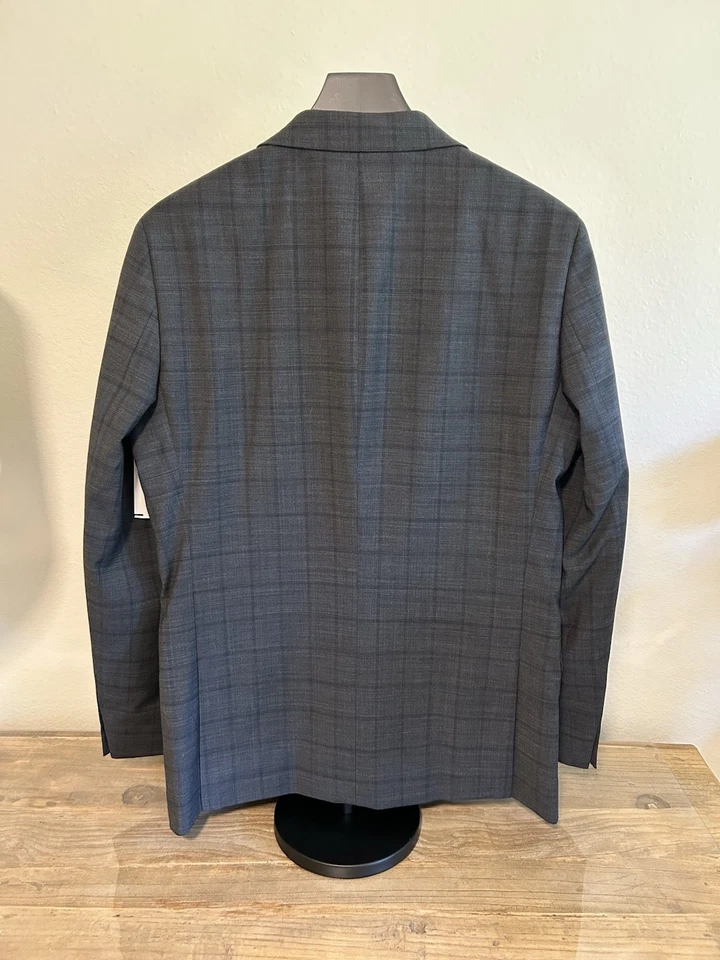 Abrigo deportivo original Penguin Munsingwear para hombre talla 40R gris mezcla de lana a cuadros Foto 2 de 4