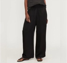 Everlane NWT The Satin Pull-on Wide Leg Pant Black Women's Small