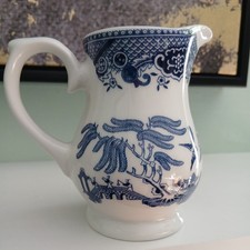 Vintage Churchill Ironstone willow pattern milk jug 6 fl oz