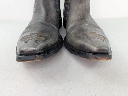 Botas Mark Nason Rock Lives Speakeasy para Hombre Talla 9.5 Gris Cuero Cremallera Lateral Cuadradas - Imagen 8 de 24