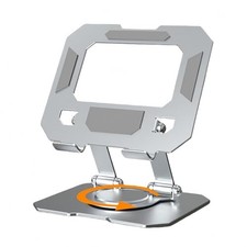 360  Rotatable Metal Tablet Stand, Adjustable Folding Hollow Stand - White