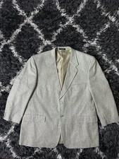 Vintage Bert Pulitzer Blazer Jacket Mens XL 100 Pure Silk Tweed Slub Tan Gray