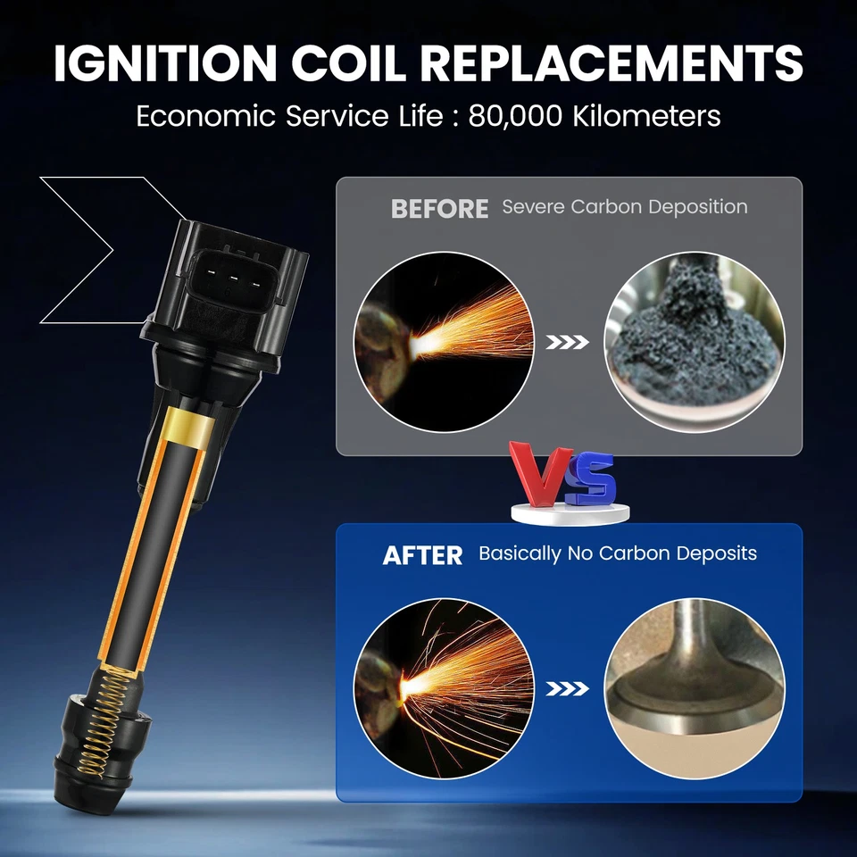 Juego de 4 bobinas de encendido UF350 C1398 para Nissan Altima L4 2002-2006 2,5 L Foto 4 de 4