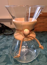 Chemex coffee maker Glass with wood collar Leather cord