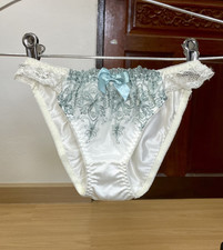 Vintage Silky Light Polyester Panty Sheer Nylon Lace String High Leg Bikini Sz.5