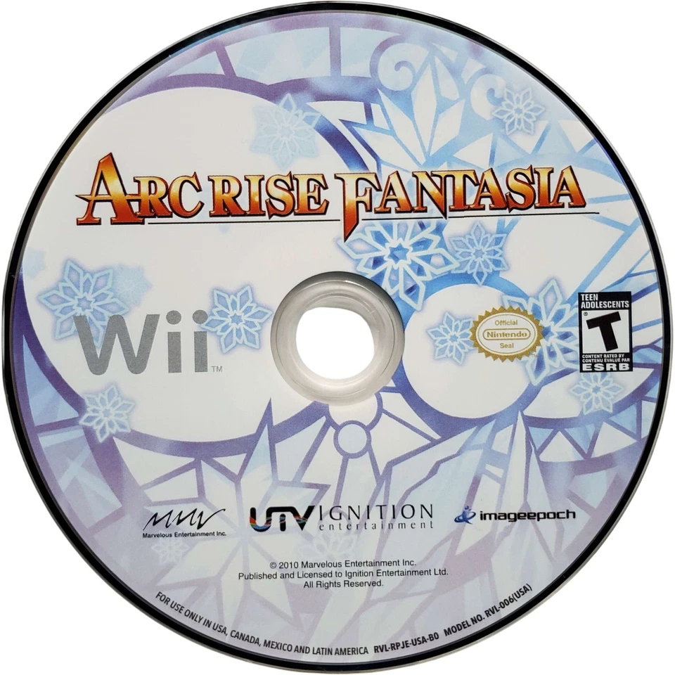(Artwork Has Water Damage) Arc Rise Fantasia - Nintendo Wii Tested Authentic - Image 3 of 4