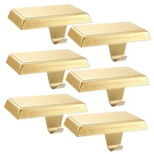 Sunshane Christmas Stocking Holders Mantel Stocking Hanger Hooks 6 Gold