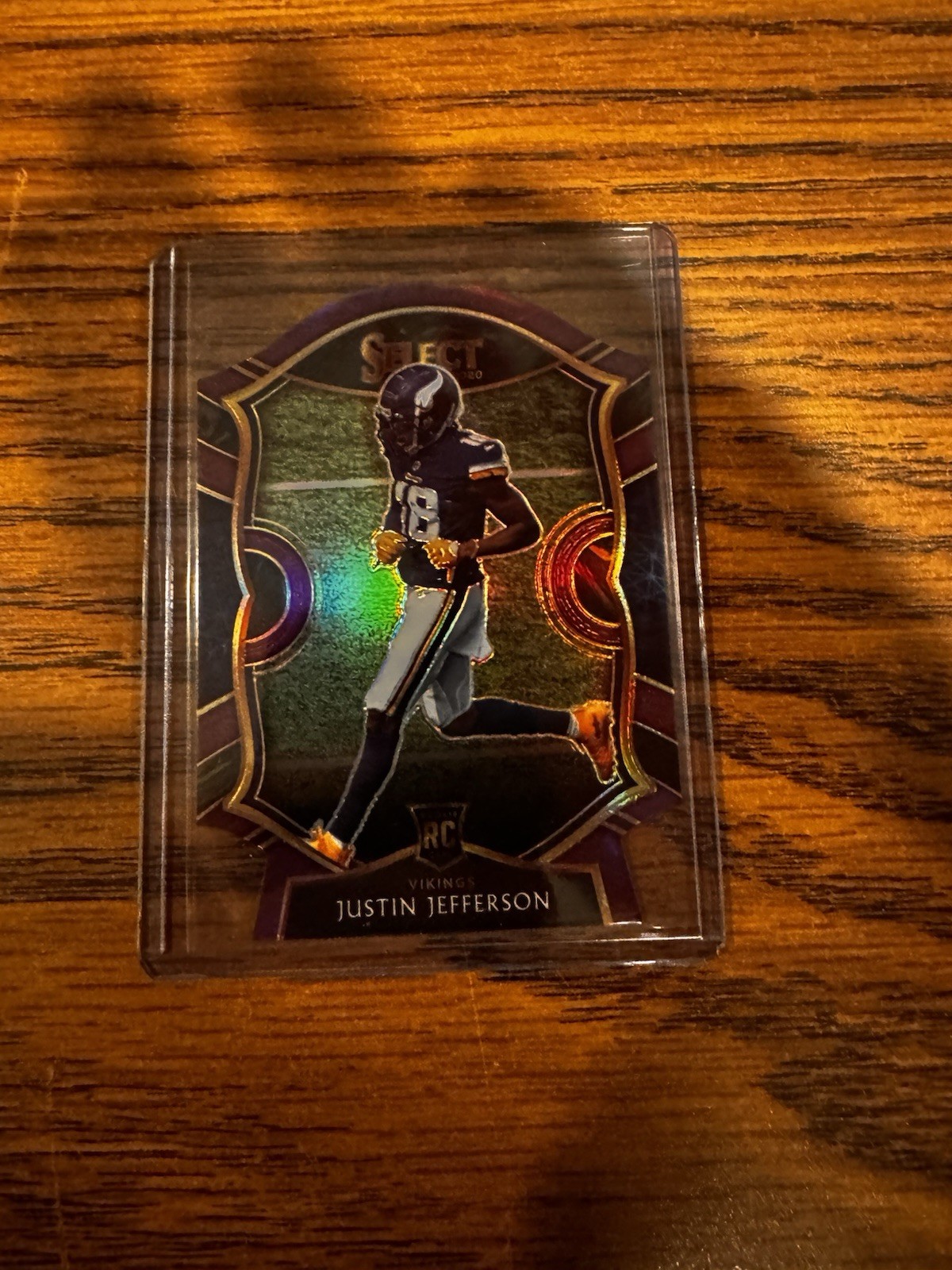 JUSTIN JEFFERSON 2020 SELECT CONCOURSE ROOKIE PURPLE PRIZM DIE CUT RC