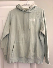 The North Face Women s L mint Green Pullover Hoodie Logo Graphic Pockets