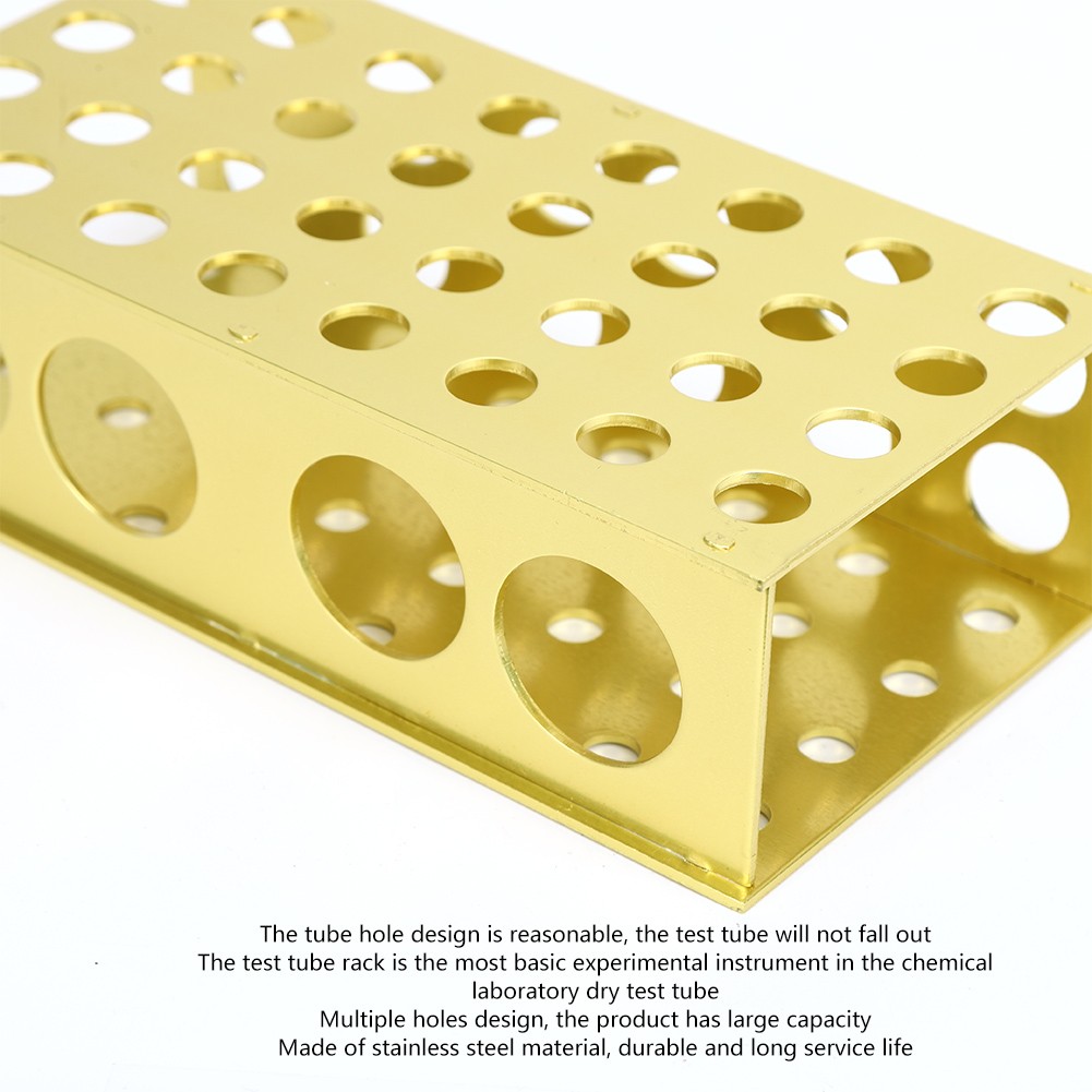 ­Test Tube Rack Multiple Holes Stainless Steel Tubing Stand Holder Laboratory