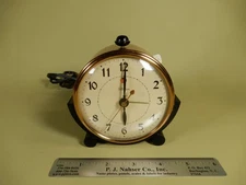 Telechron 7F53 Black "Telebell" Alarm Clock Beautiful Condition Alarm✖️New Cord