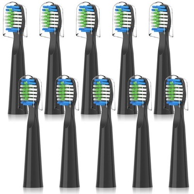 Compatible with Bitvae D2 Electric Toothbrush 1 Count (Pack of 10), Black 