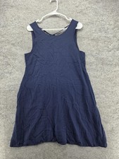 GAP Dress Womens M Blue Trapeze & Swing Tank Dress Short Lined Rayon Casual