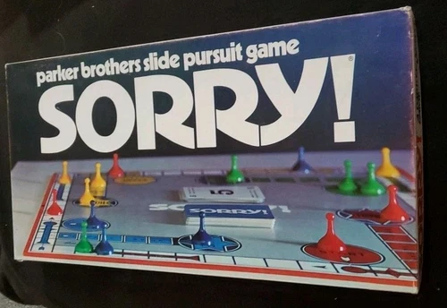 Vintage 1972 Parker Brothers SORRY! Board Game 100% COMPLETE SET #0390