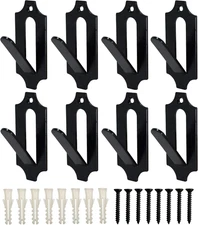 European Skull Mount Bracket Hangers for Deer & Antelope - 8 Pack Black