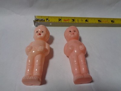 PAIR - Vintage Celluloid Kewpie Doll 3¼'' Hard Plastic