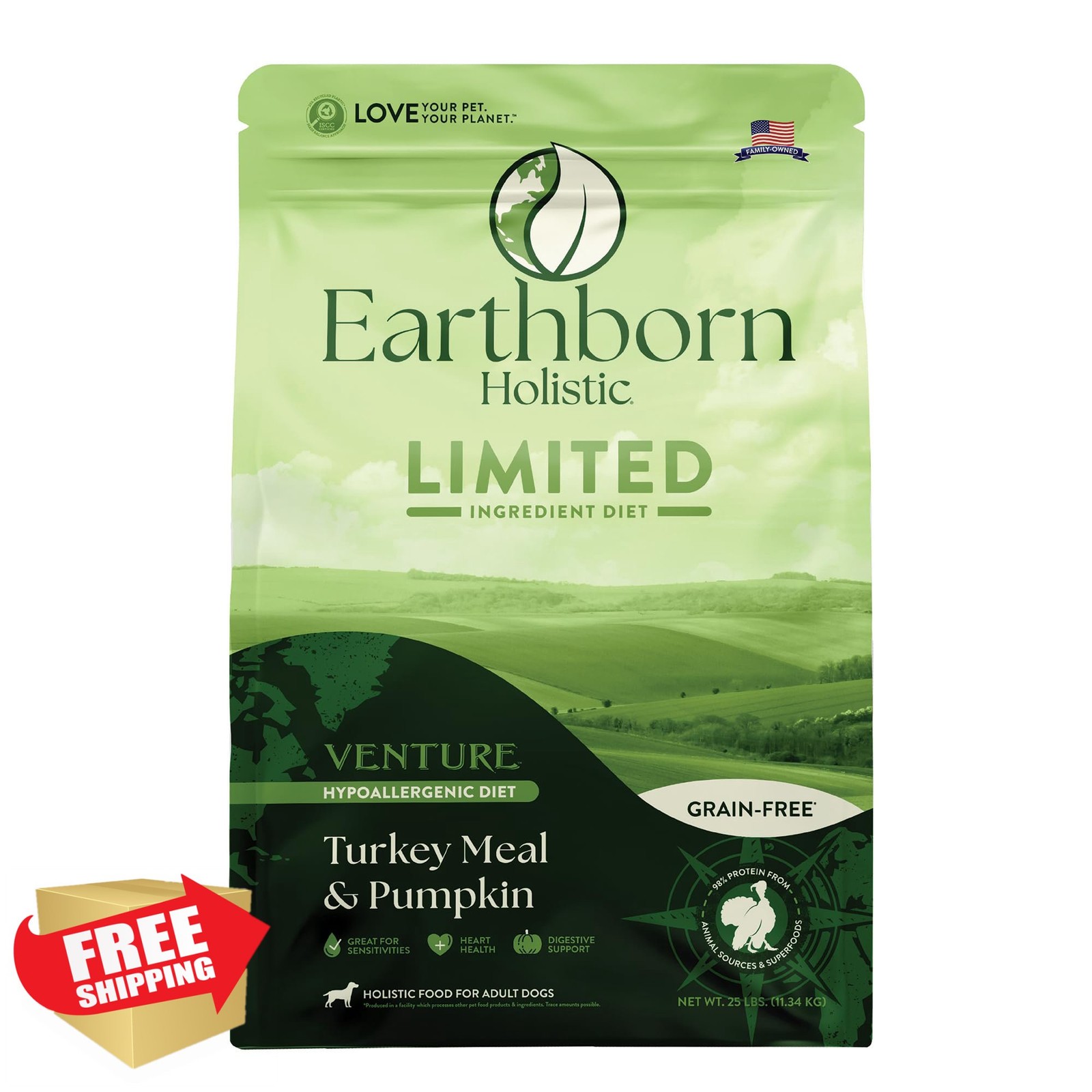 Earthborn Holistic Turkey Pumpkin 25lb Grain-Free Dry Dog Fo