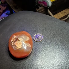 Carnelian Freeform Gallet Palm Stone Crystal 