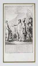 DANIEL CHODOWIECKI Sophiens Reise Radierung Passepartout 1777 E 182