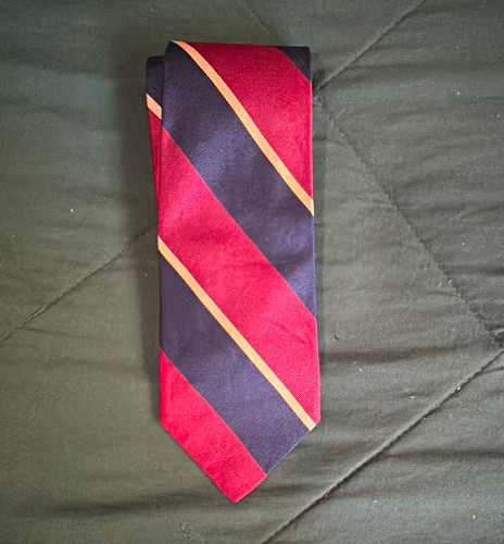 Brooks Brothers Makers Men's Silk Striped Necktie Red/Blue/Gold Woven One Size