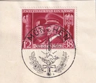 Lot Stamp Germany Mi 763 Sc B189 1941 WWII Adolf Mussolini Italy Munich FDC 2