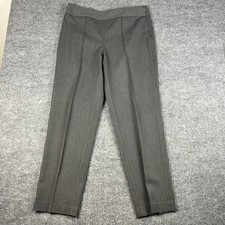 Vtg 90s Talbots Trousers Womens 14 Gray Stretch Pintuck Seam Minimalist Career