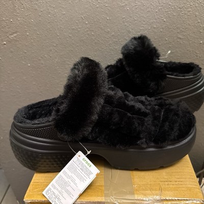 Mega Crocs(WMNS) Stomp Quilted Clogs 'Black' Men Size 12 M