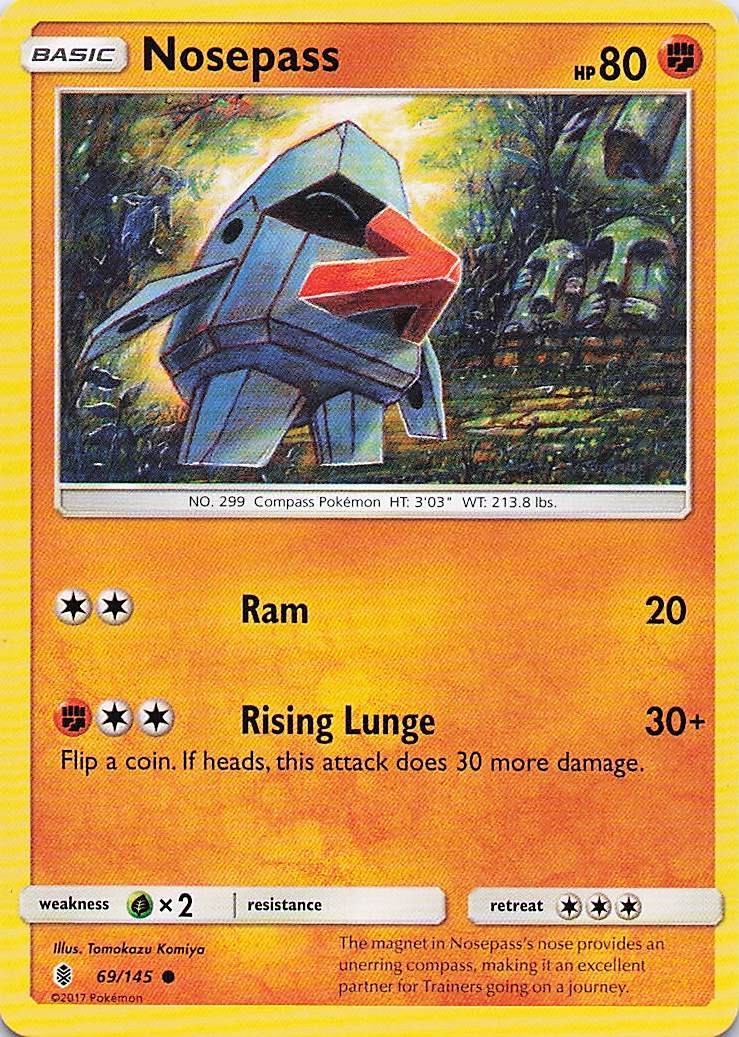 Nosepass - (Artist Tomokazu Komiya) Pokemon Common Guardians Rising 69/145 LP
