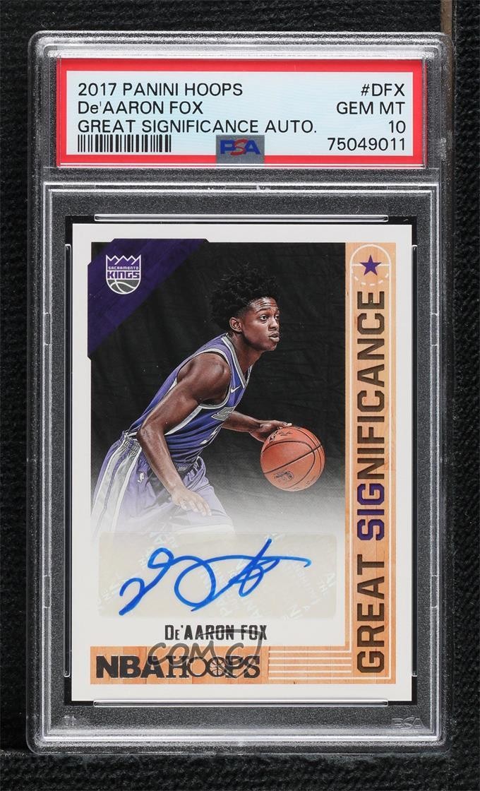 2017 NBA Hoops Great SIGnificance De'Aaron Fox PSA 10 GEM MT Rookie Auto RC 6fs