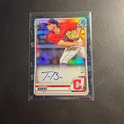 2020 Bowman Draft - Tanner Burns Auto Black Refractor /75 #CDA-TB
