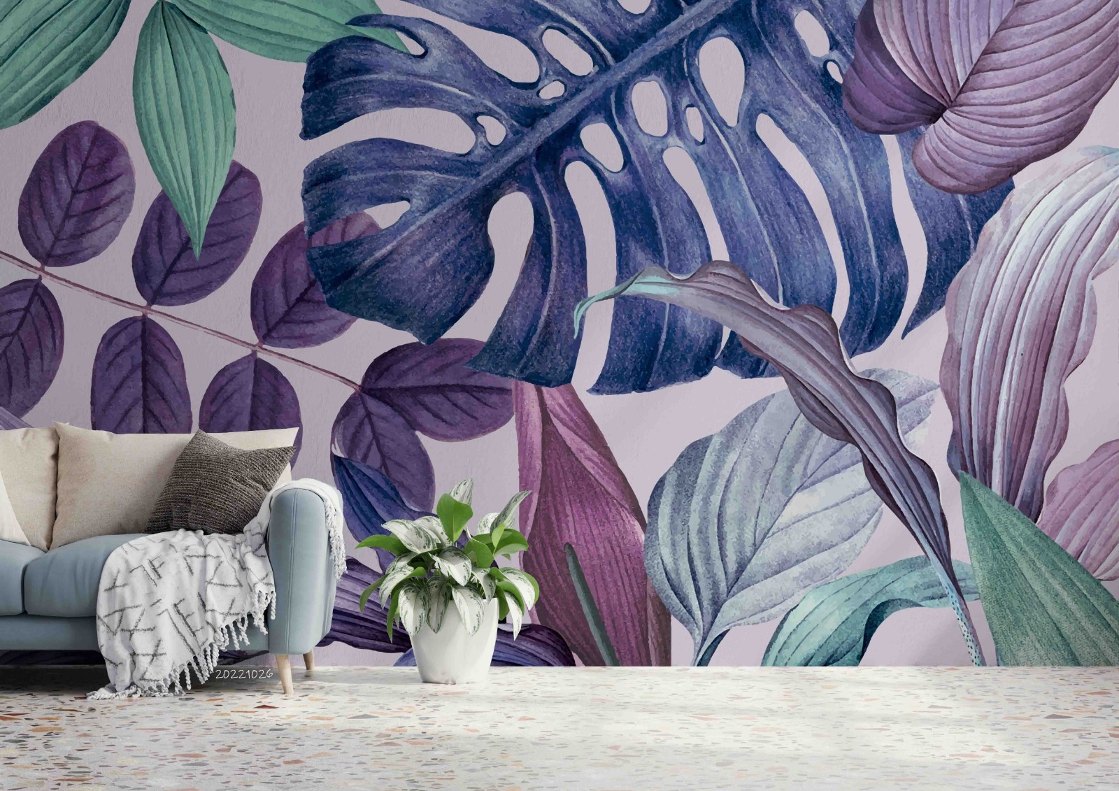 3D Plant Leaves Illustration Wall Murals Wallpaper Murals Wall Sticker