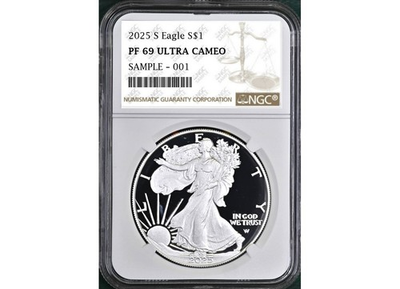 #ad 2025 s proof silver eagle ngc pf 69 uc brown $119.65