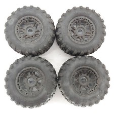 4x Original Traxxas Maxx 2.7 Monster Truck Tires On 17mm Hex Wheels Used