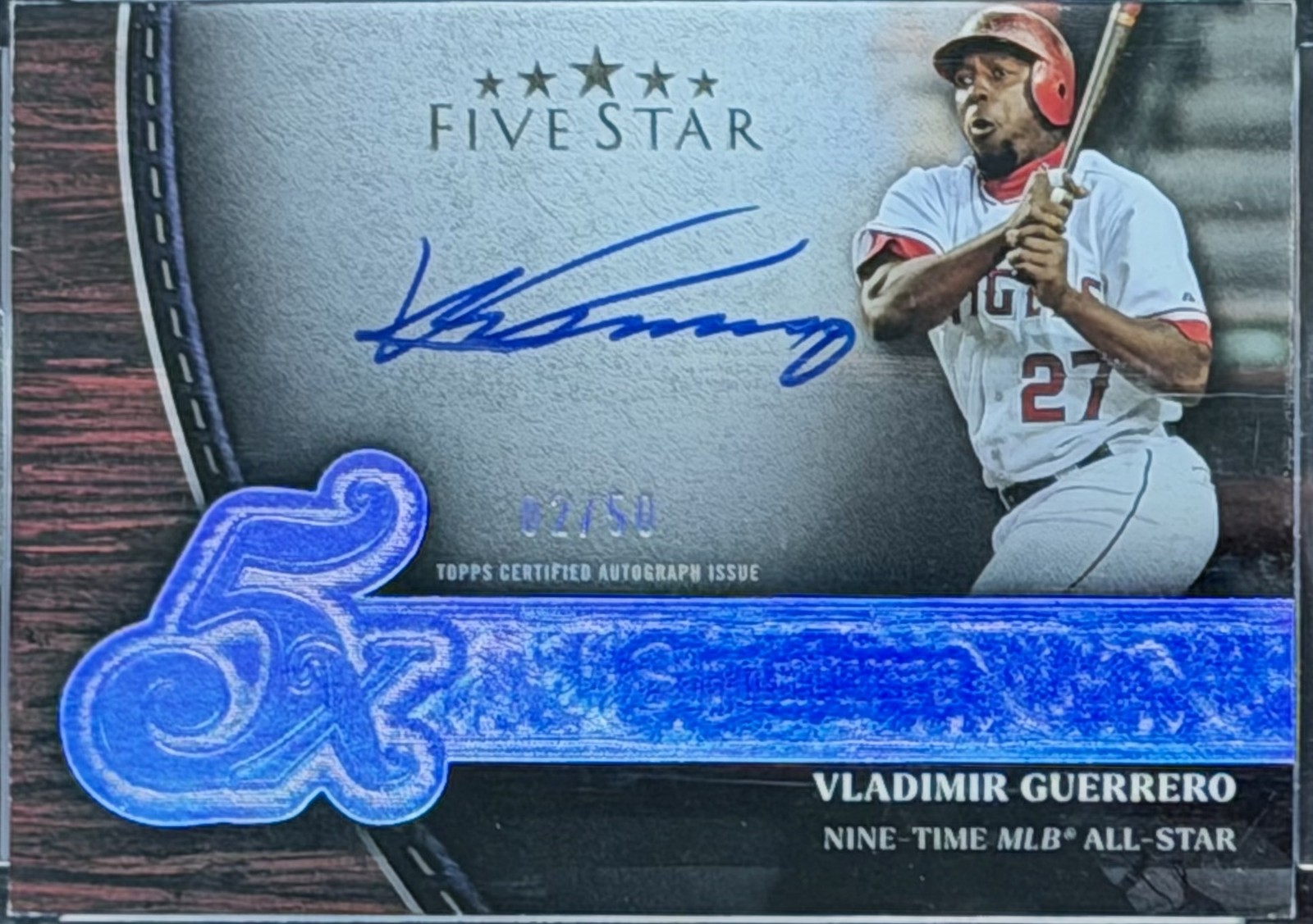 Vladimir Guerrero #FTS-VG (Baseball Cards 2025 Topps Five Star Five Time Signature) — is it worth grading?