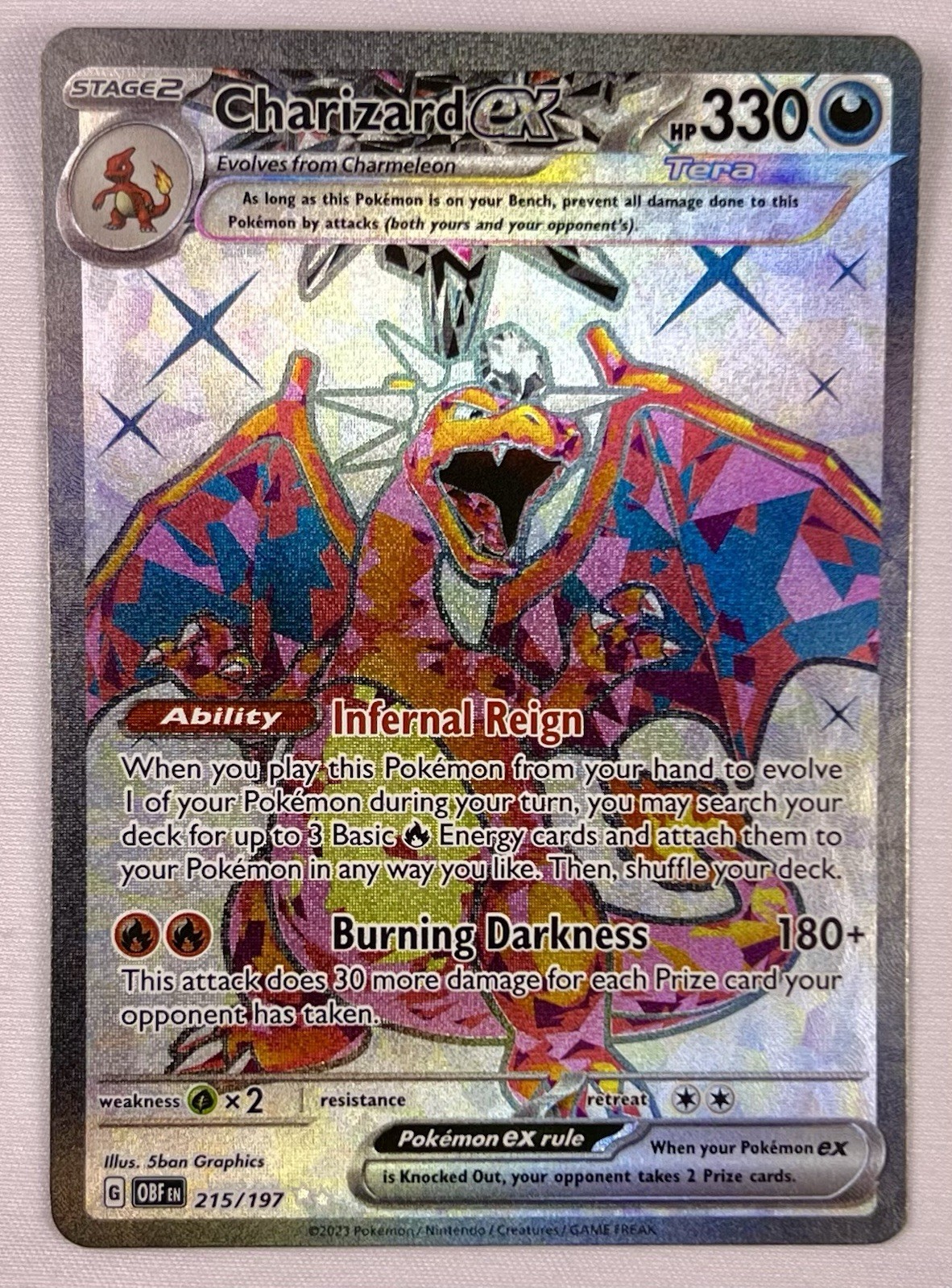 Pokémon TCG - Charizard EX 215/197 - Obsidian Flames - Ultra Rare - NM