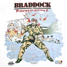 Vintage 80s Chuck Norris Braddock Missing In Action 3 Movie Promo T Shirt Sz XL