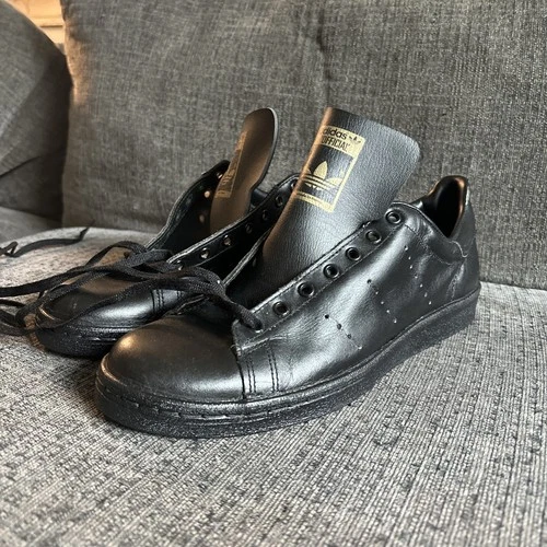 Vintage Adidas Original Made In France Leather Shoes Men’s 9.5 Black RARE 80s