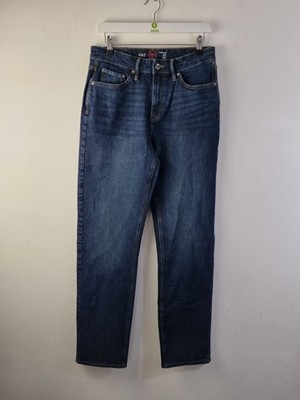 M&S Men's Straight Fit Cotton 360 Flex Jeans Blue Mid Wash W30'' L33'' New