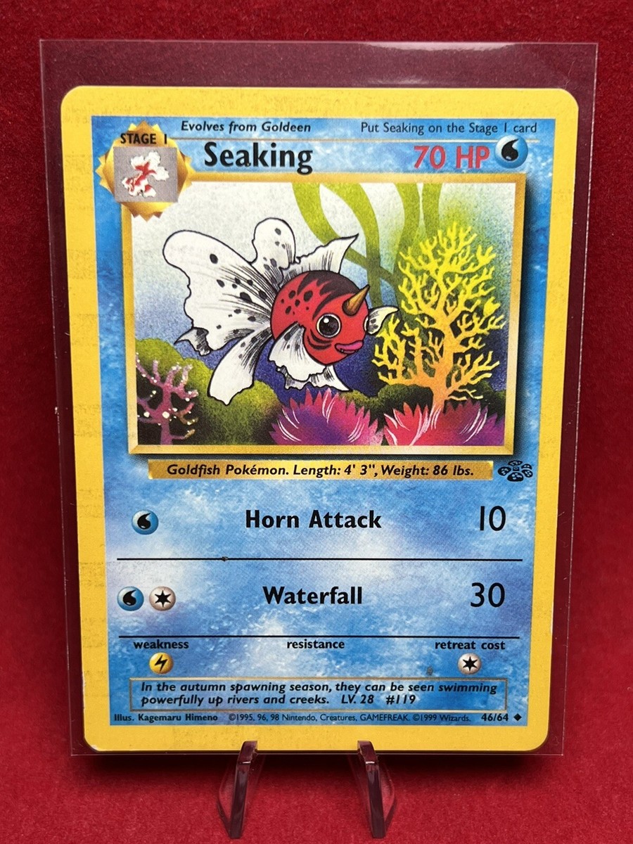 1995 seaking pokemon card 1995, 96, 98 Pokemon Card ** Seaking ** - Jungle Set No. 46/64 - Uncommon