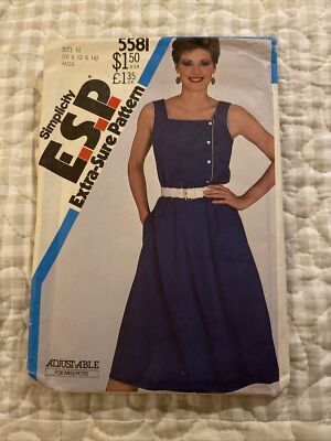 Simplicity ESP Pattern #5581 Miss Pullover Asymmetrical Dress Sz 10-12-14 Uncut