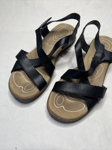 BOC Camelia Z40709 Women's Black Leather Adjustable Strappy Sandal Size US 10M - Foto 2 di 9
