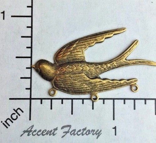 Pájaro victoriano con 3 anillos hallazgo de joyería - buey de plata y buey de latón 3593 - Imagen 7 de 7