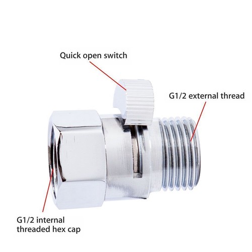1-5Pcs G1/2" Flow Quick Control Shut OFF Valve Fit Shower Head Hand Water Saver - Picture 9 of 14