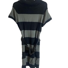 NWT Shes Cool -grey black striped cowl neck knit sweater dress size Xl