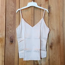 Ettitude Luxury 100 Bamboo Sateen Loungewear PJ Camisole, Large, Ivory Cream