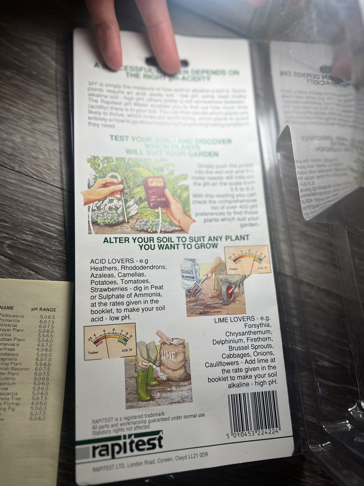 Vintage RAPITEST DIGITAL Soil Plant Garden PH Sensor Meter Tester Test