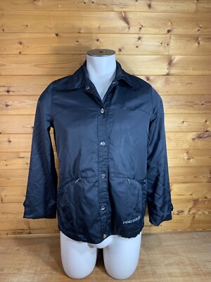 Vintage Ping Golf Windbreaker/Rain Jacket Button Up Snaps Black Men's Small HTF