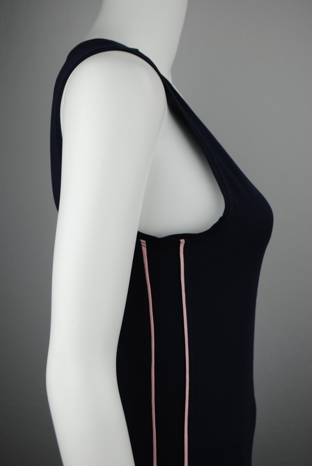 Womens M&S Goodmove Vest Tank Top Sleeveless Navy Pink Trim Size 10 12